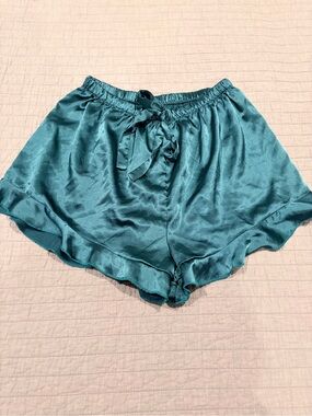 Source Unknown Teal Satin Pajama Shorts